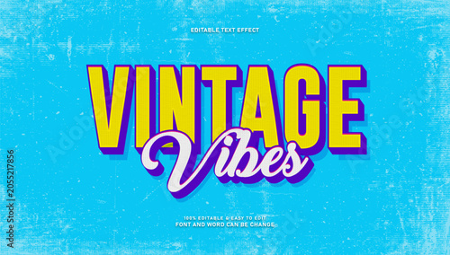 Vintage Vibes 3D 80s 90s Editable Text Effect for Graphic Design