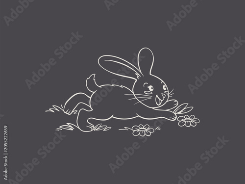 Bunny Lover T Shirt Cute Running Rabbit Cartoon Design