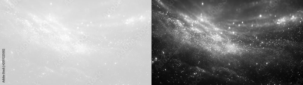 Fototapeta premium Starry cosmic sky with glowing specks as floating particle overlay isolated png, Magical Galaxy Dust Particle Overlay PNG Transparent, Cosmic Dust Texture PNG, Galactic Background