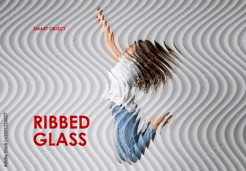 Ribbed Glass Photo Effect