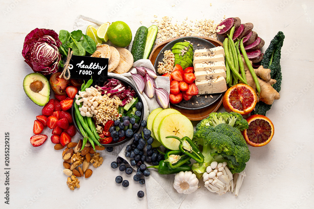 Obraz premium Health food for clean eating concept.