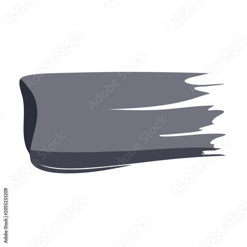 Gray brush stroke on transparent background