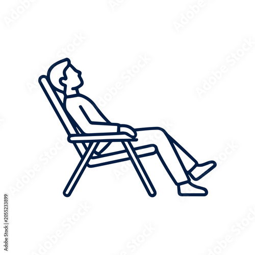 Obraz na plátně Person sitting in a chair relaxed.