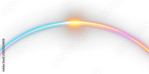 Obraz na płótnie Prism rainbow light rays with colorful glow and flare PNG