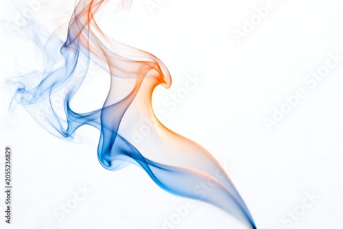 Abstract Colorful Smoke Swirls on White Background