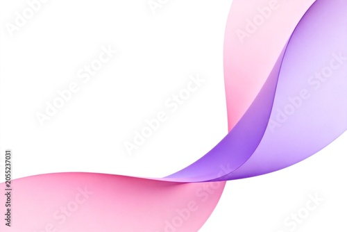 Abstract Pink and Purple Wave on White Background