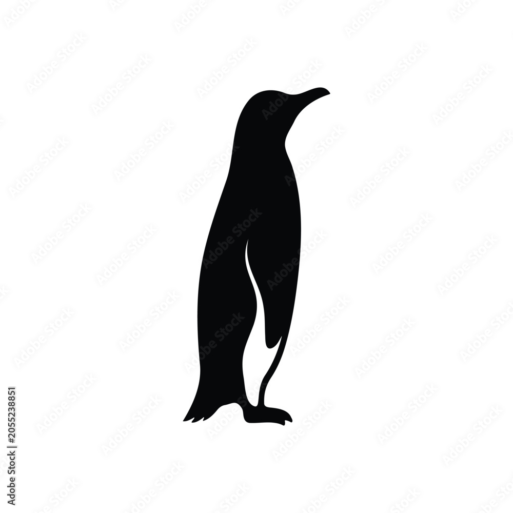 Fototapeta premium Penguin side view silhouette icon vector flat design.