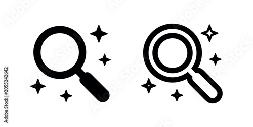 Canvas Print Black and white magnifying glass icons
