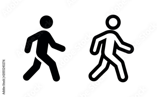 Fotografia Black and White Icons of Walking Person