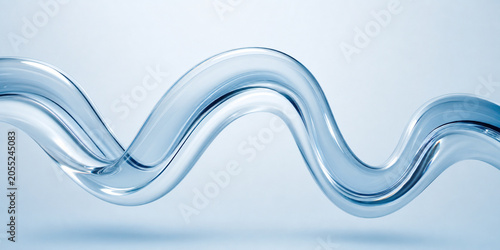 3D Glass Streamline Wave – Abstract Pipe‑Shaped Tubular Curves