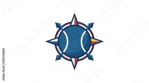 Blue compass navigation symbol logo icon.