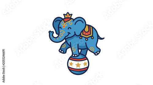 Blue Elephant Wearing a Crown.
