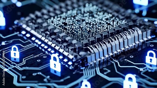 Digital security technology processor illustration