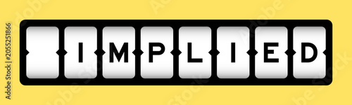 Quadro su tela Black color in word implied on slot banner with yellow color background