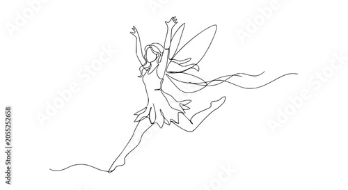 Fairy jumping in the air freely.