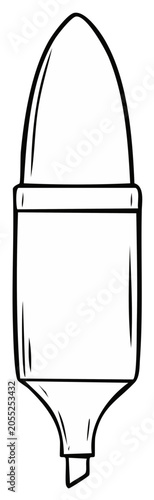 Outline drawing of a highlighter marker with a pointed tip