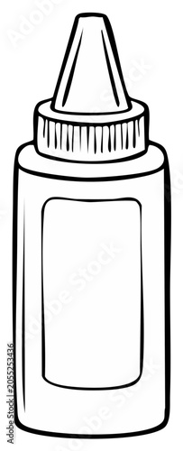 Simple Outline Drawing of a Squeeze Bottle with a Label Area