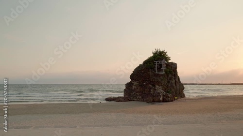 夕日の稲佐の浜