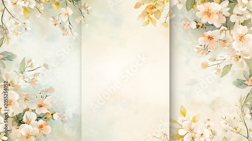 Sympathy Card with soft floral patterns on the left side and a blank space area in the center for expressing condolences