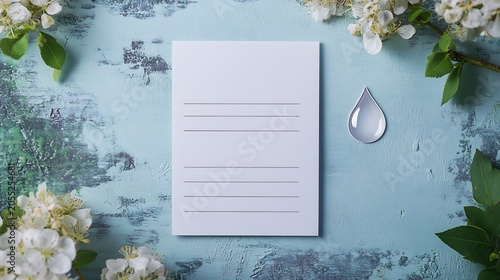 Sympathy Card with a teardrop on the right side and a writing space area on the left side for a condolence message