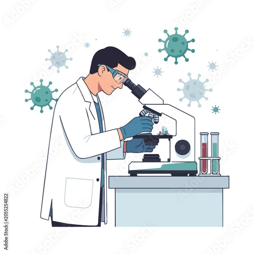 Minimalist vector illustration of a white medical lab coat detail