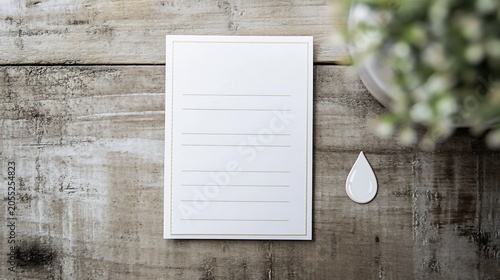 Sympathy Card with a teardrop on the right side and a writing space area on the left side for a condolence message