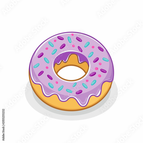 Purple Frosted Donut with Sprinkles