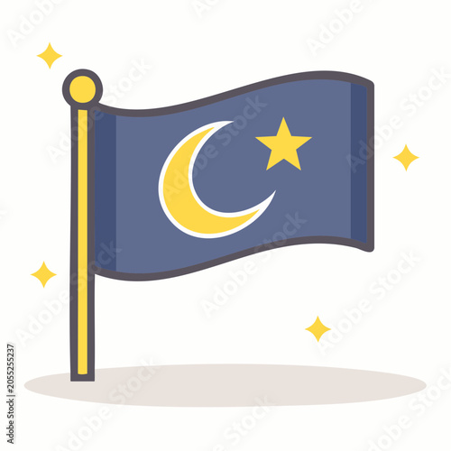 Moon and Star Flag Icon