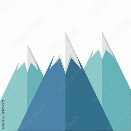 Stylized Mountain Range with Snow-Capped Peaks
