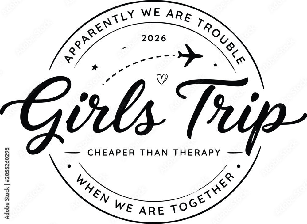 Obraz premium Girls Trip 2026 Travel Vacation Typography Design