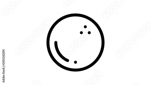 Animated bowling ball icon showing rolling motion for sports and recreation content