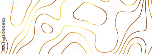 Tableau sur toile Golden wavy lines on white background vector illustration for design and decorat
