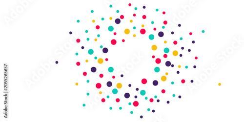 circular colorful with pop-art halftone.  halftone circles Colorful Confetti in background.