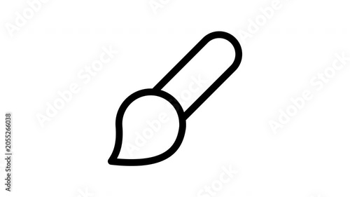 Animated paint brush icon showing painting motion for art and creative design content