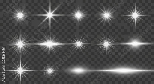 Obraz na płótnie Collection of white light burst effects for design