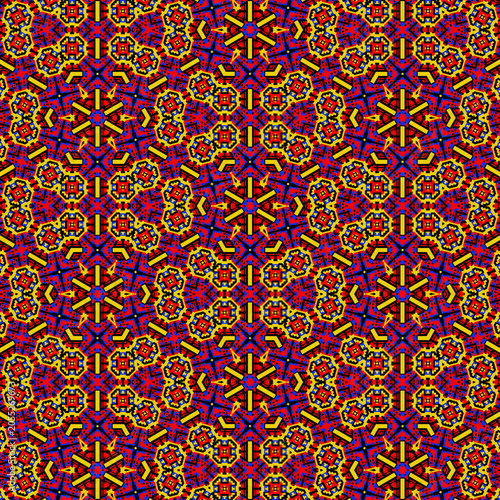 Colorful Tribal Geometric Seamless Pattern
