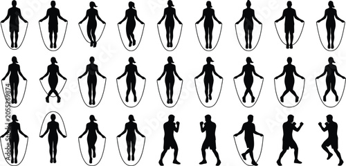 Konstfotografi People jumping rope in various styles