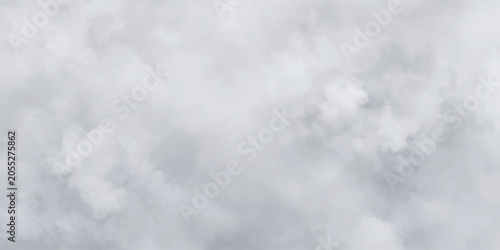 Schilderij op canvas Wispy Clouds in Sky: A serene expanse of soft, white clouds drifts across a pale grey sky, evoking a sense of calm and tranquility, suggesting an overcast day