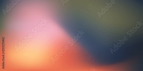 Foto Abstract Warmth: A vibrant, abstract composition blending warm tones of orange, pink, and yellow with cooler blues and greens, creating a soft