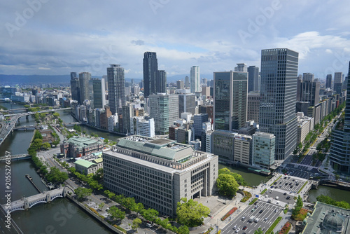お昼の大阪市北区中之島の街並み