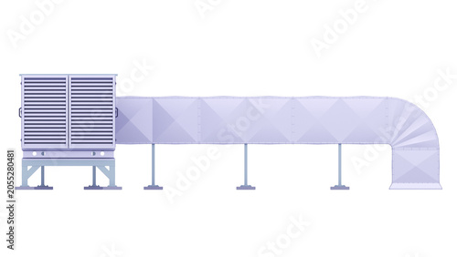 Air Handling AHU. 3D rendering isolated on white background. Ideal for professionals, educational, engineering, industrial design