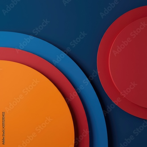 Abstract background showing layered geometric shapes in harmonious colors creating a sense of depth and balance, geometry, balanced, depth