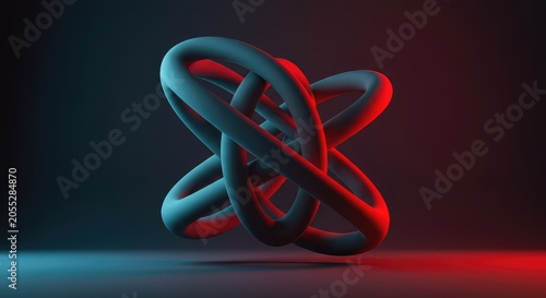 Abstract rendering of complex geometric forms intersecting in perfect structural balance, creating a sense of universal unity and flow, vibrant, balance, flow