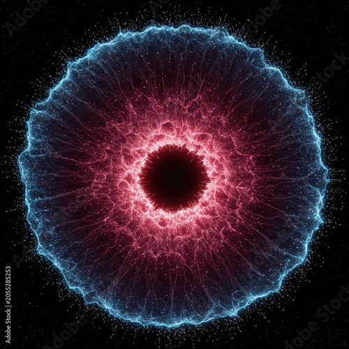 Abstract void of maximum compression, representing the theoretical singularity core, an infinitely dense point in space, massive, impenetrable, space