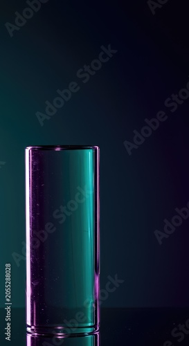 Scientific view of light bending. A glass solid object distorts the background lines through the optical physics of refraction, optical, clean, physics