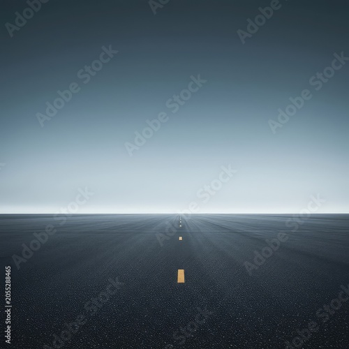 Vast empty scene dominated by a crisp, low horizon line. Perfect for background use, copy space, and representing solitude and space, neutral, panoramic, vast
