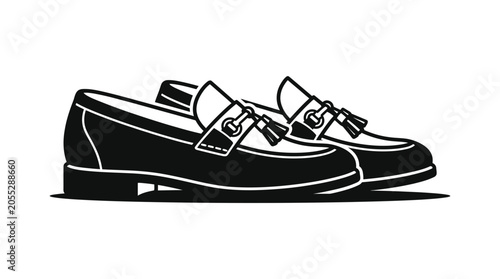 Foto Classic Leather Tassel Loafer Shoes Vector Illustration