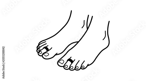 фотографія Close-up of Feet with Toe Separators, Foot Care Concept
