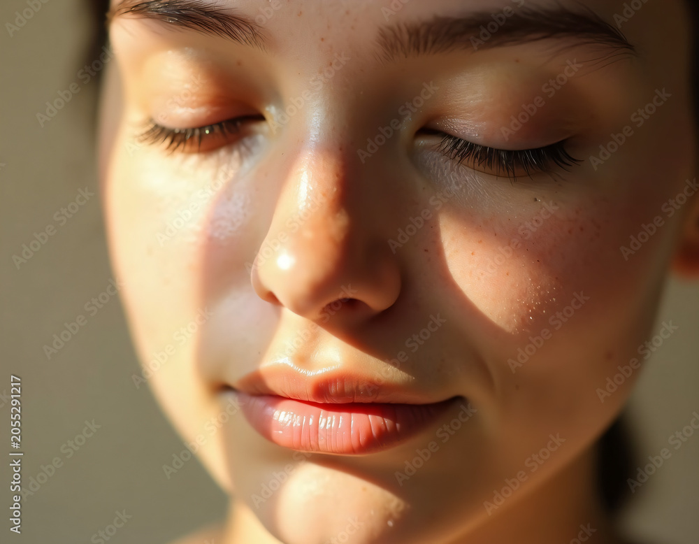 Naklejka premium close up portrait of a young woman