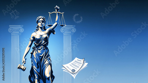 Civil Litigation and Class Action Lawsuit Justice Symbol Design